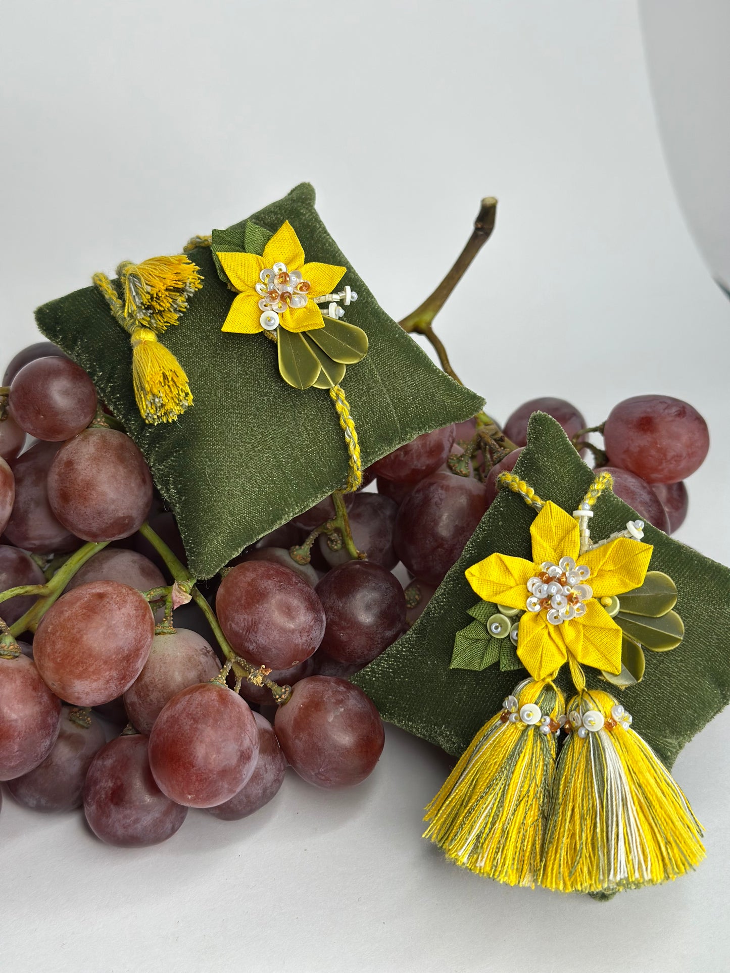 Origami Floral Rakhi Loomba Set - Yellow