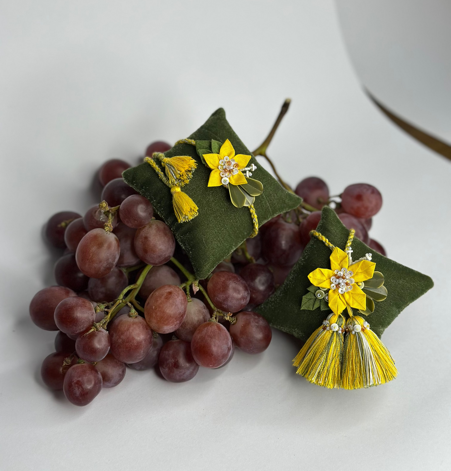 Origami Floral Rakhi Loomba Set - Yellow
