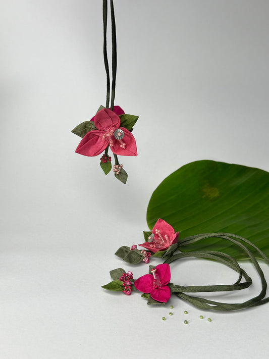 Bougainvillea Dori Rakhi Loomba Set - Rani Pink