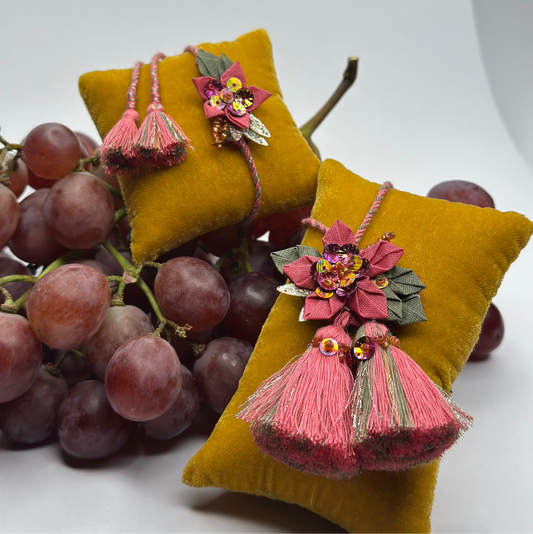 Origami Floral Rakhi Loomba Set -Deep Pink