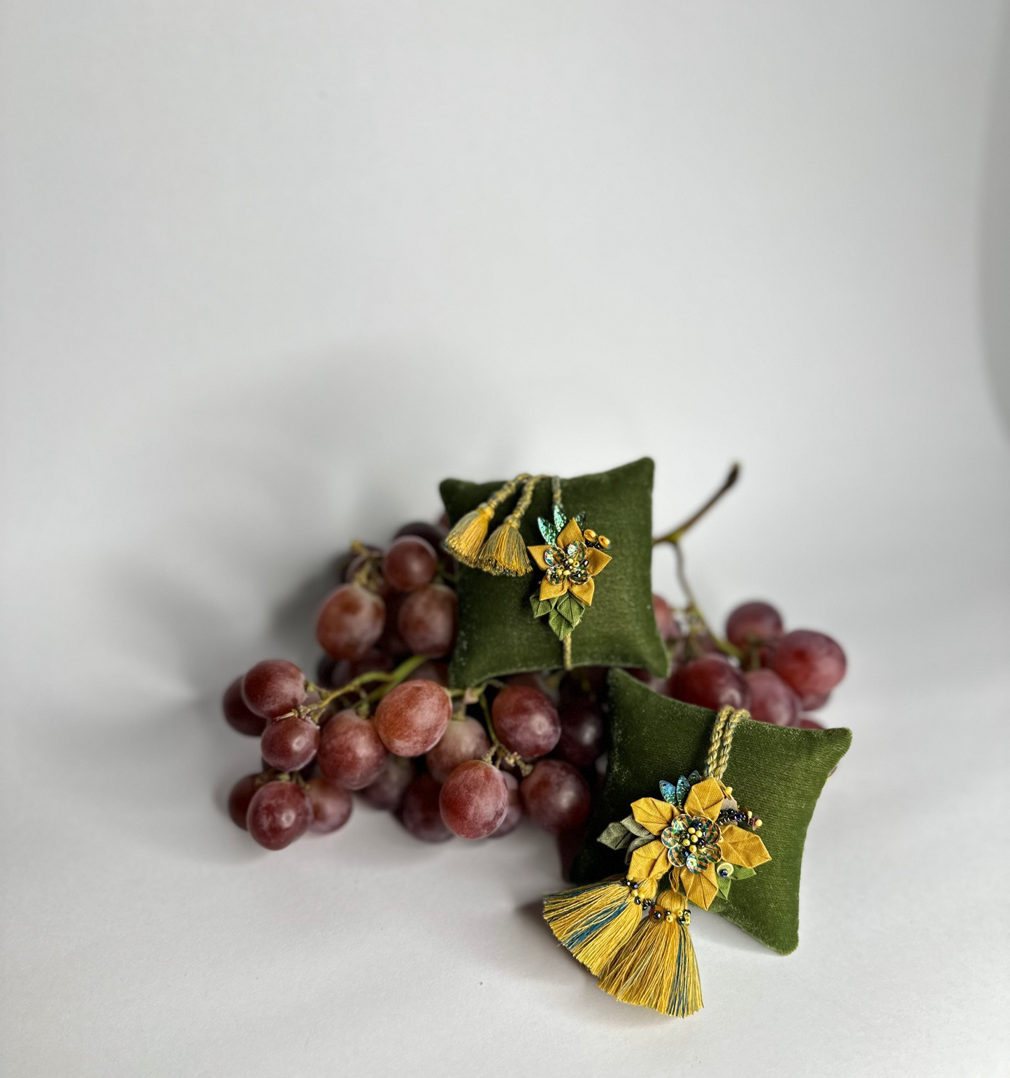 Origami Floral Rakhi Loomba Set - Mustard