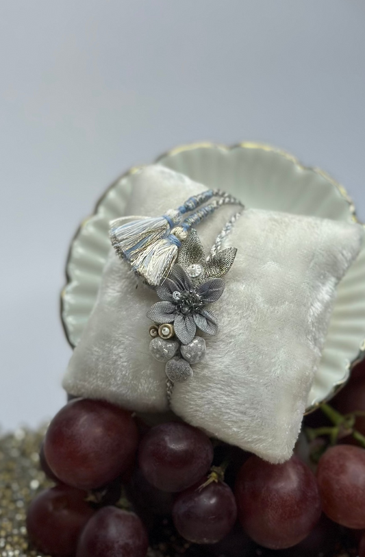 Celestial shimmer Single Rakhi - Grey