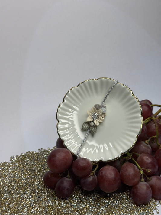 Celestial shimmer Single Rakhi - White