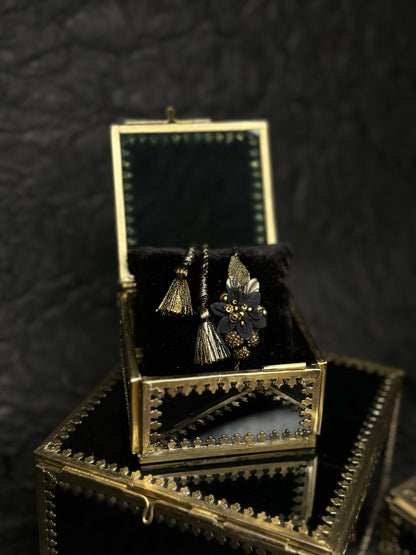 Celestial shimmer Single Rakhi - Black